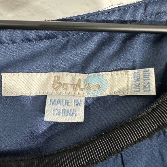 Boden Easy Day Polka Dot Above Knee Dress Blue 14 Business Casual French Girl - Picture 2 of 10